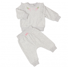 G13024: Baby Girls Velour 2 Piece Outfit (0-9 Months)